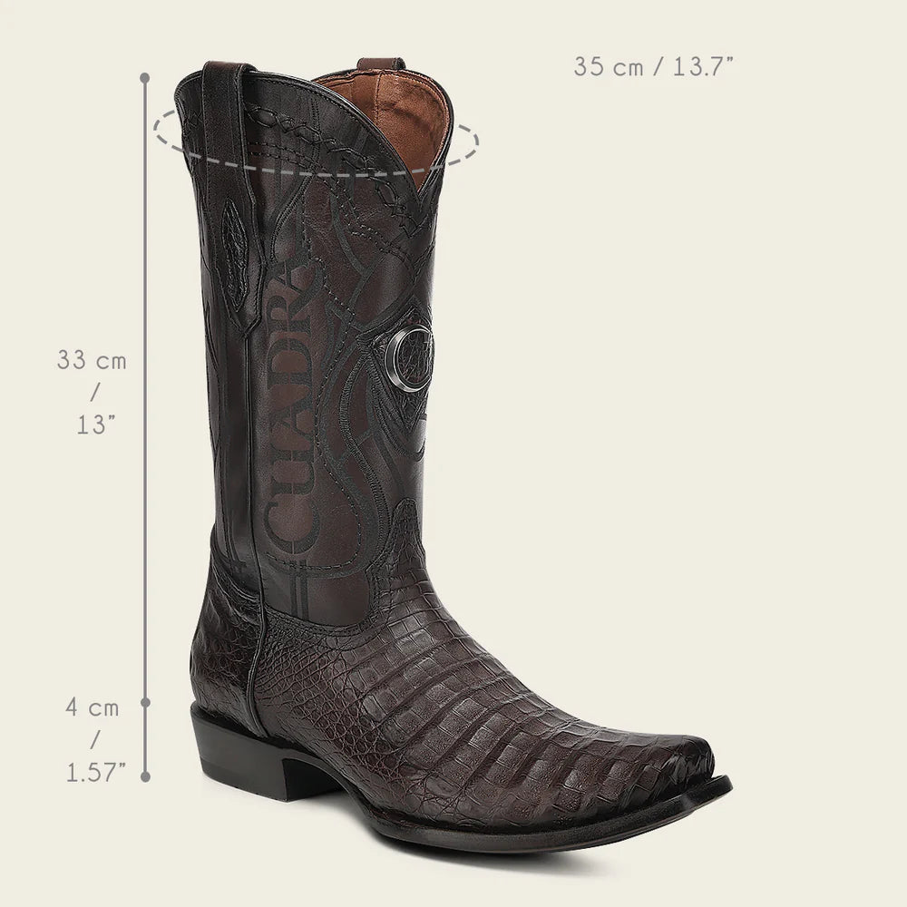 1J1NFY - Cuadra chocolate dress cowboy caiman leather boots for men