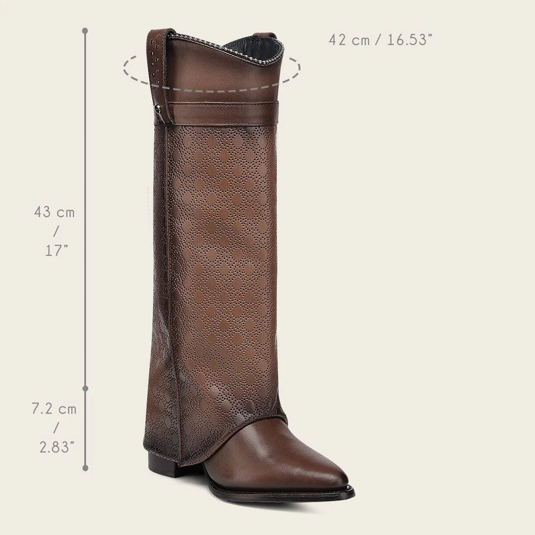 4Q16RS - Cuadra brown western cowgirl cowhide leather ankle boots for women
