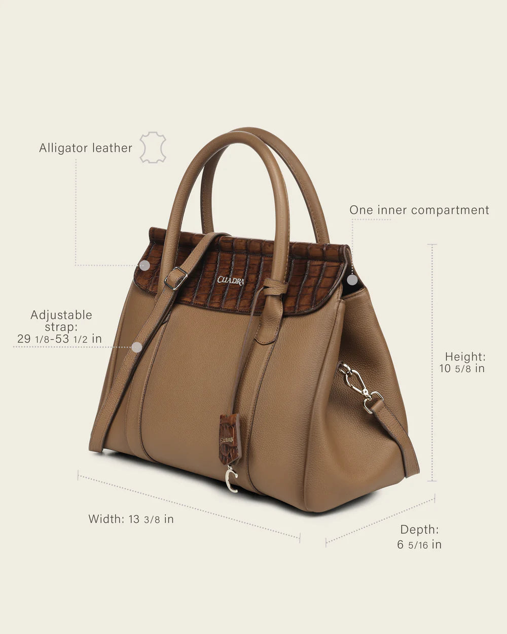 BOD4OAL - Cuadra honey dress fashion alligator leather purse for women