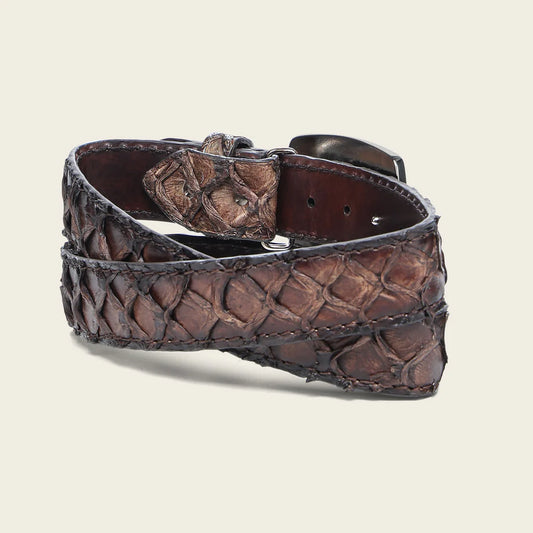 CV464PR - Cuadra honey cowboy western pirarucu leather belt for men