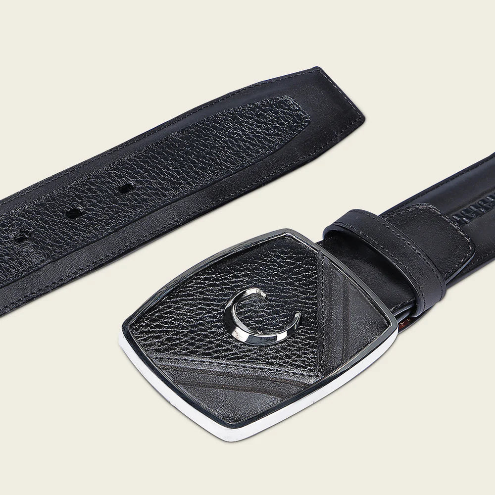 CV507VE - Cuadra black western fashion Deer belt for men