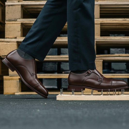 Proxon - Brown Steel Toe Safety Dress Monk Strap Shoes for Men (ASTM F2413 Certified)