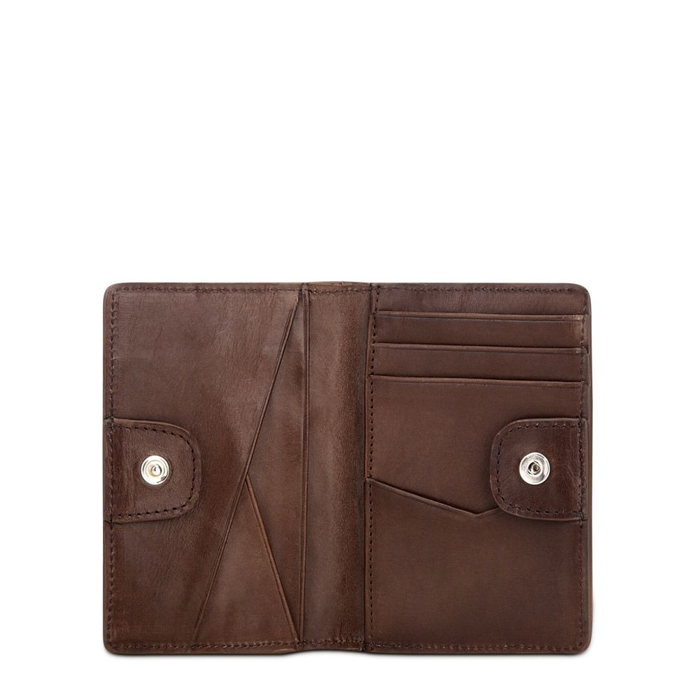 B3007LT - Cuadra cinnamon classic lizard leather bi fold wallet for men-Kuet.us