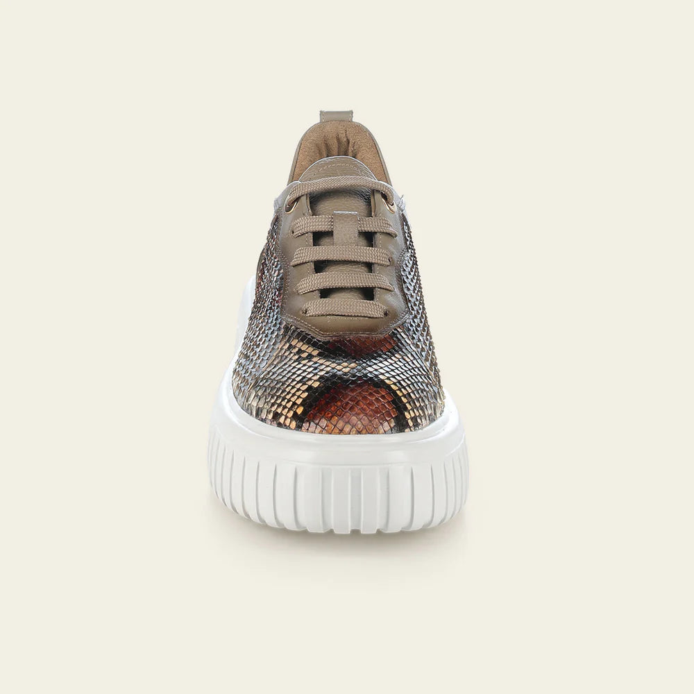 03LPBNA - Cuadra beige python sneakers for women