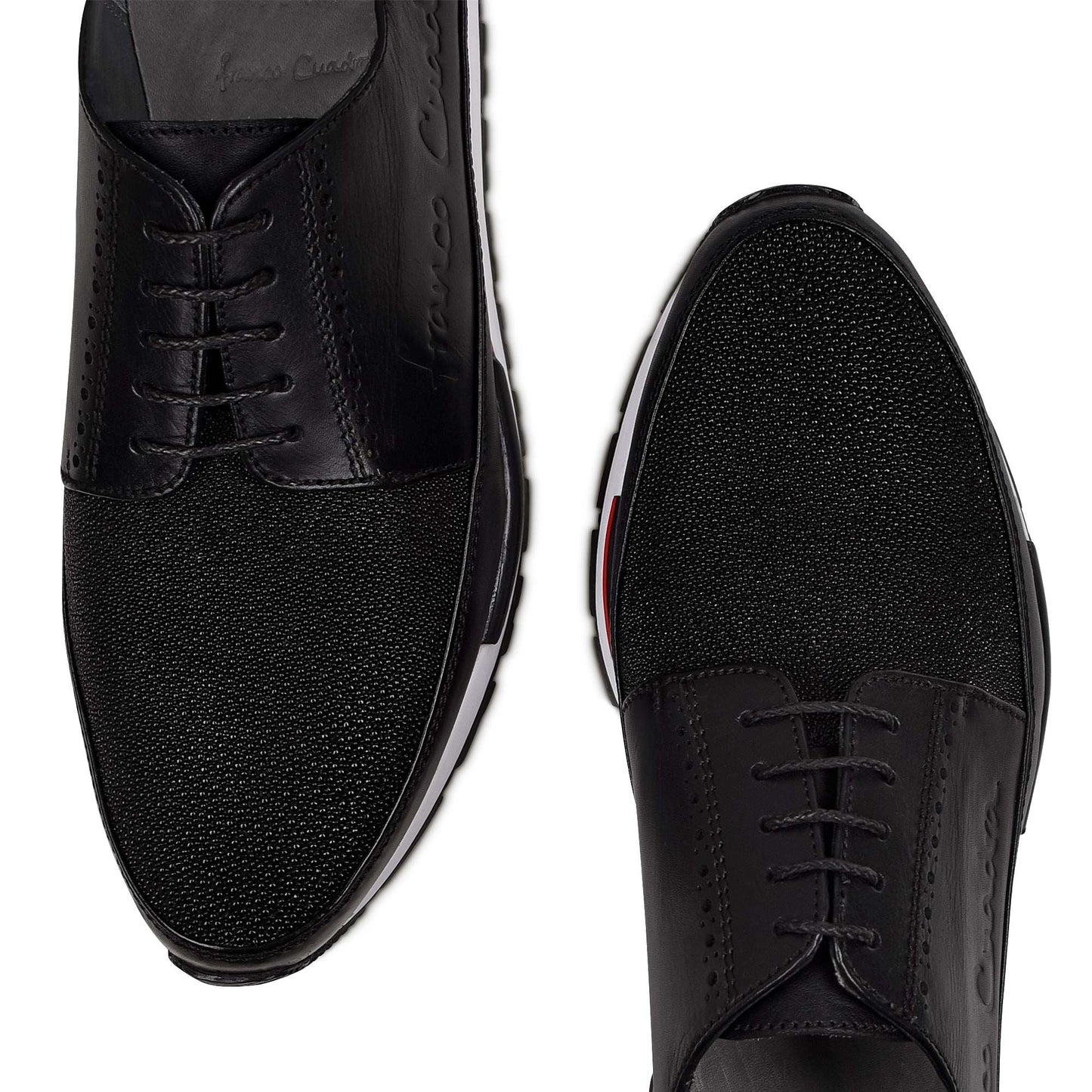 127MTTS - Cuadra black casual fashion stingray derby sneakers for men-Kuet.us