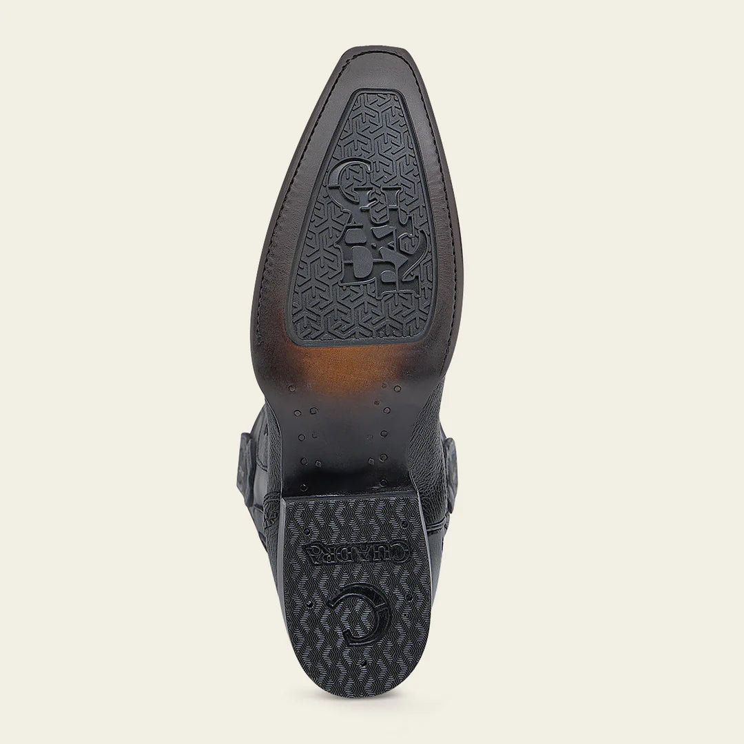1B2TVE - Cuadra black dress cowboy deer leather boots for men