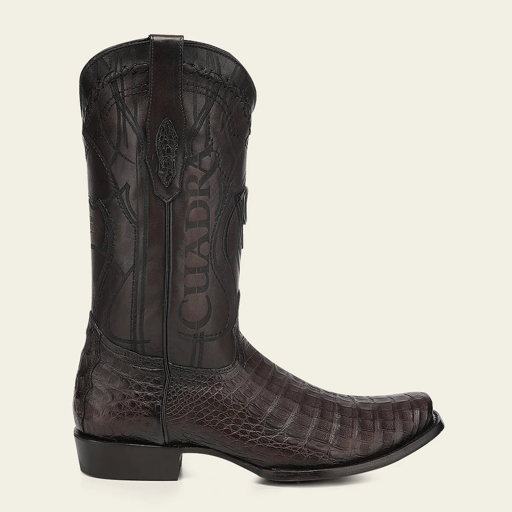 1J1NFY - Cuadra chocolate dress cowboy caiman leather boots for men