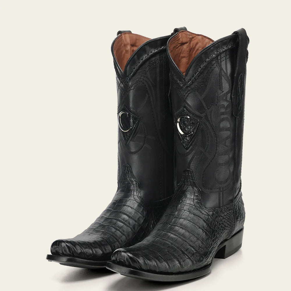 1J1NFY - Cuadra black dress cowboy caiman leather boots for men