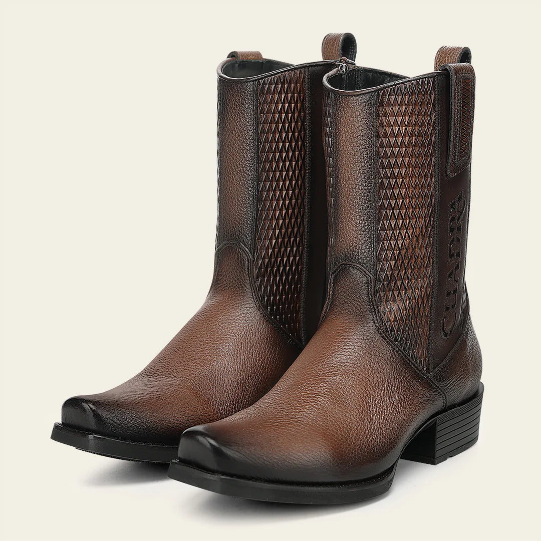 1J4HVE - Cuadra honey dress cowboy deer leather boots for men