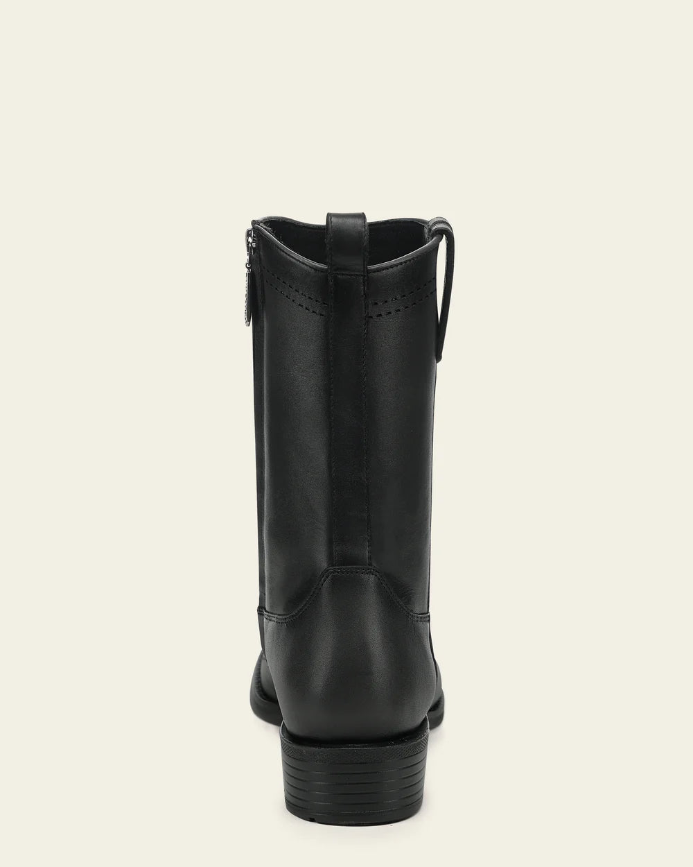 1J4JAP - Cuadra black dress cowboy ostrich leg zip ankle boots for men