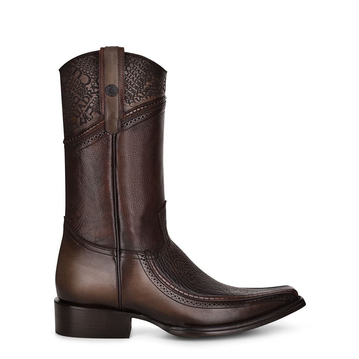 1B1DTI - Cuadra brown casual cowboy exotic shark leather boots for men-Kuet.us