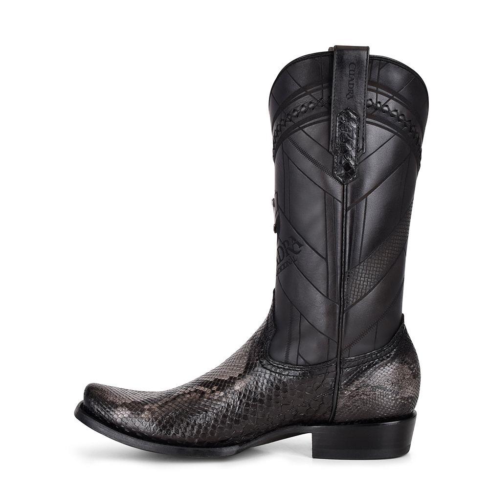 1J2FPH - Cuadra black dress cowboy python leather boots for men-Kuet.us