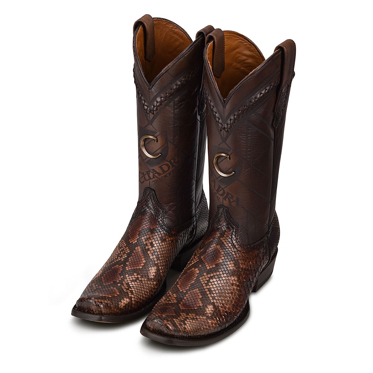 1J2FPH - Cuadra brown western cowboy python skin boots for men-Kuet.us