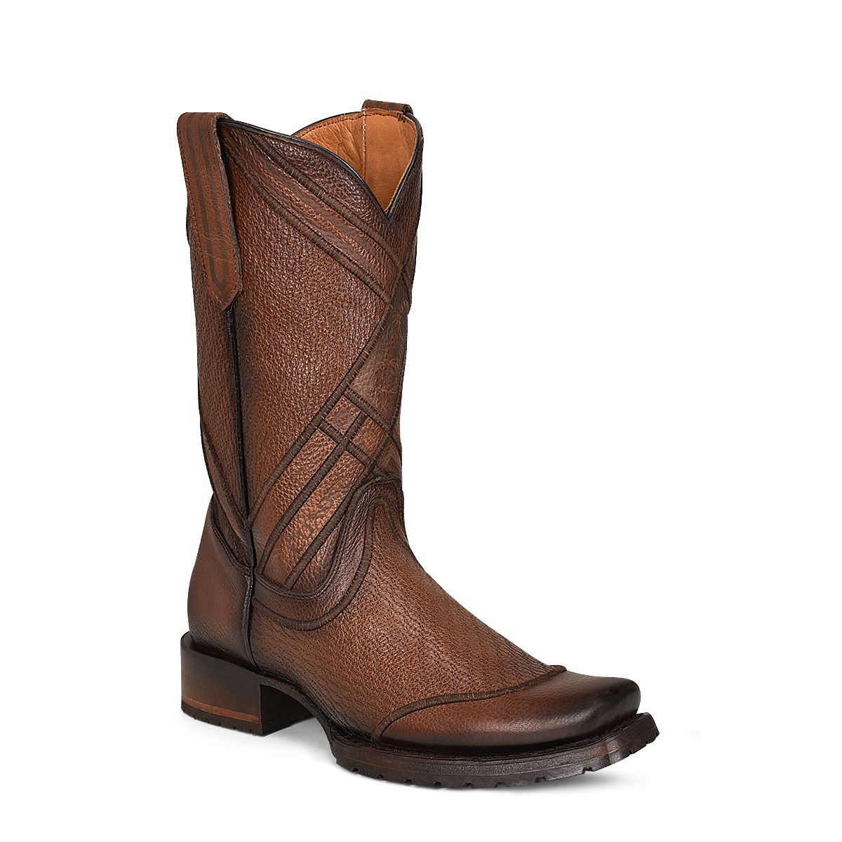 1J2MRS - Cuadra brown casual cowboy cowhide leather boots for men-Kuet.us