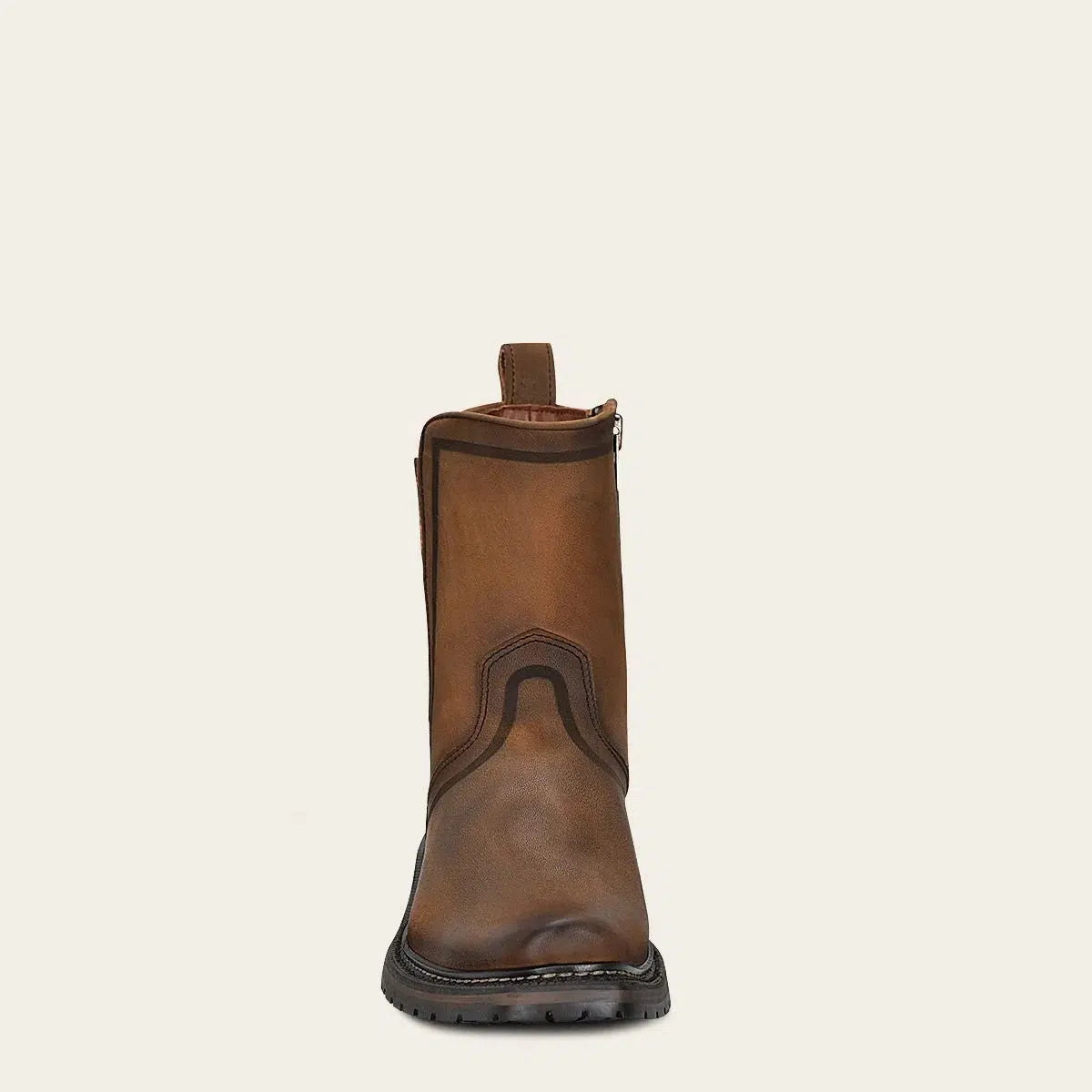 1J2ORS - Cuadra brown casual cowboy cowhide Chelsea ankle boots for men-Kuet.us
