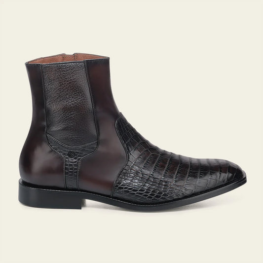 31JLPBI - Franco Cuadra brown dress casual alligator leather ankle boots for men