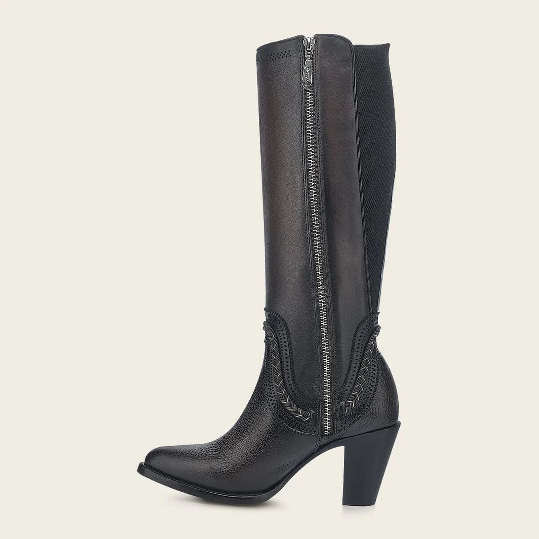 3F0RRS - Cuadra chocolate western cowgirl cowhide leather knee high boots for women