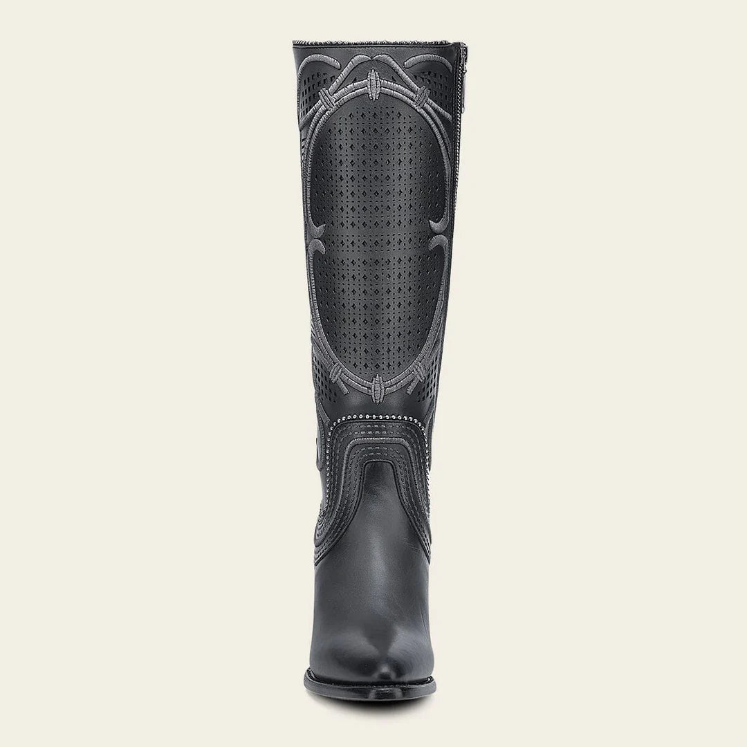 3F1DRS - Cuadra gray western cowgirl cowhide leather knee high boots for women