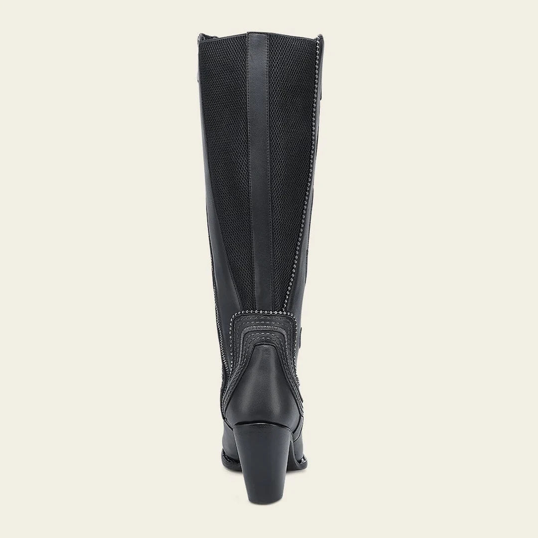 3F1DRS - Cuadra gray western cowgirl cowhide leather knee high boots for women