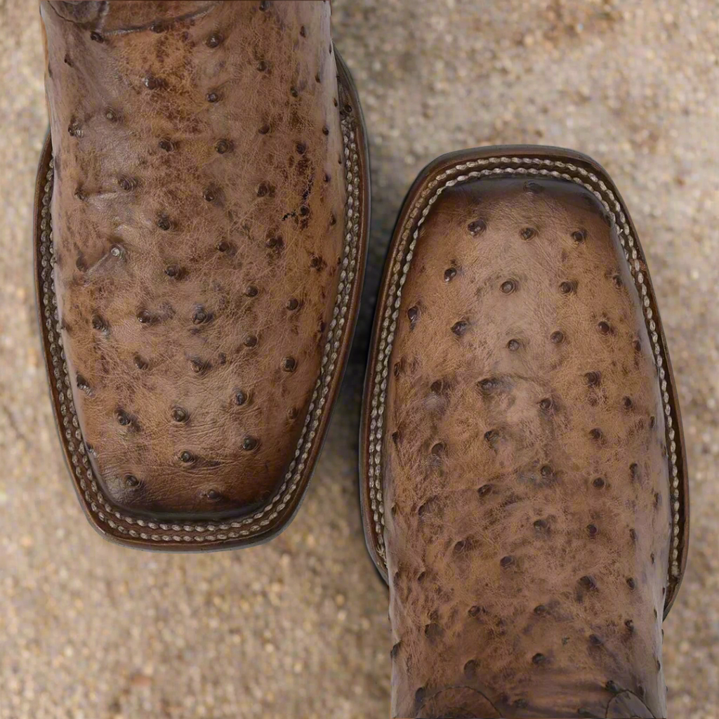 3Z2LA1 - Cuadra almond western cowboy rodeo ostrich boots for men
