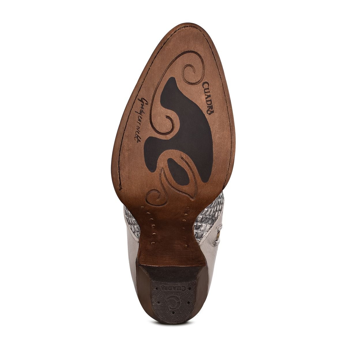 3F50PH - Cuadra natural white summer fashion python ankle boots for women-Kuet.us