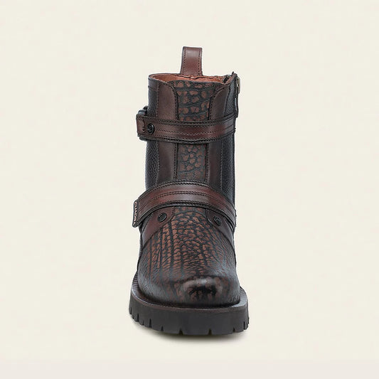 4D24TC - Cuadra honey dress casual bull neck leather zip ankle boots for men
