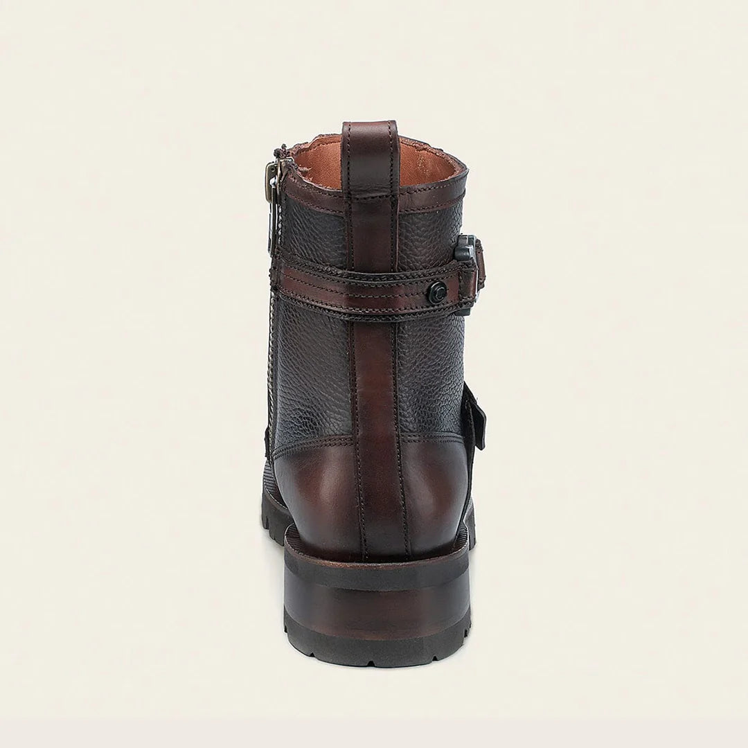 4D24TC - Cuadra honey dress casual bull neck leather zip ankle boots for men