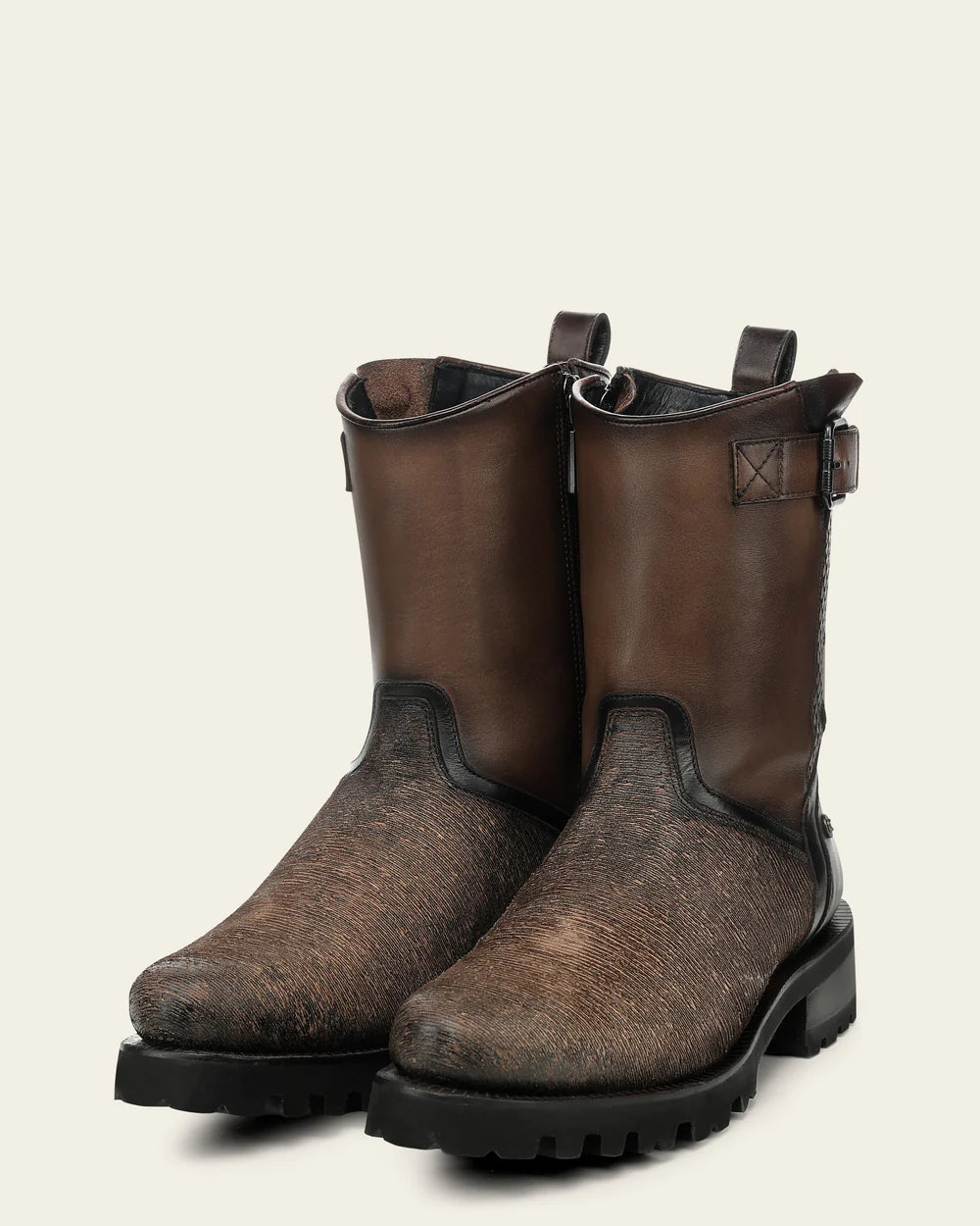4D33RS - Cuadra gray dress casual leather zip ankle boots for men