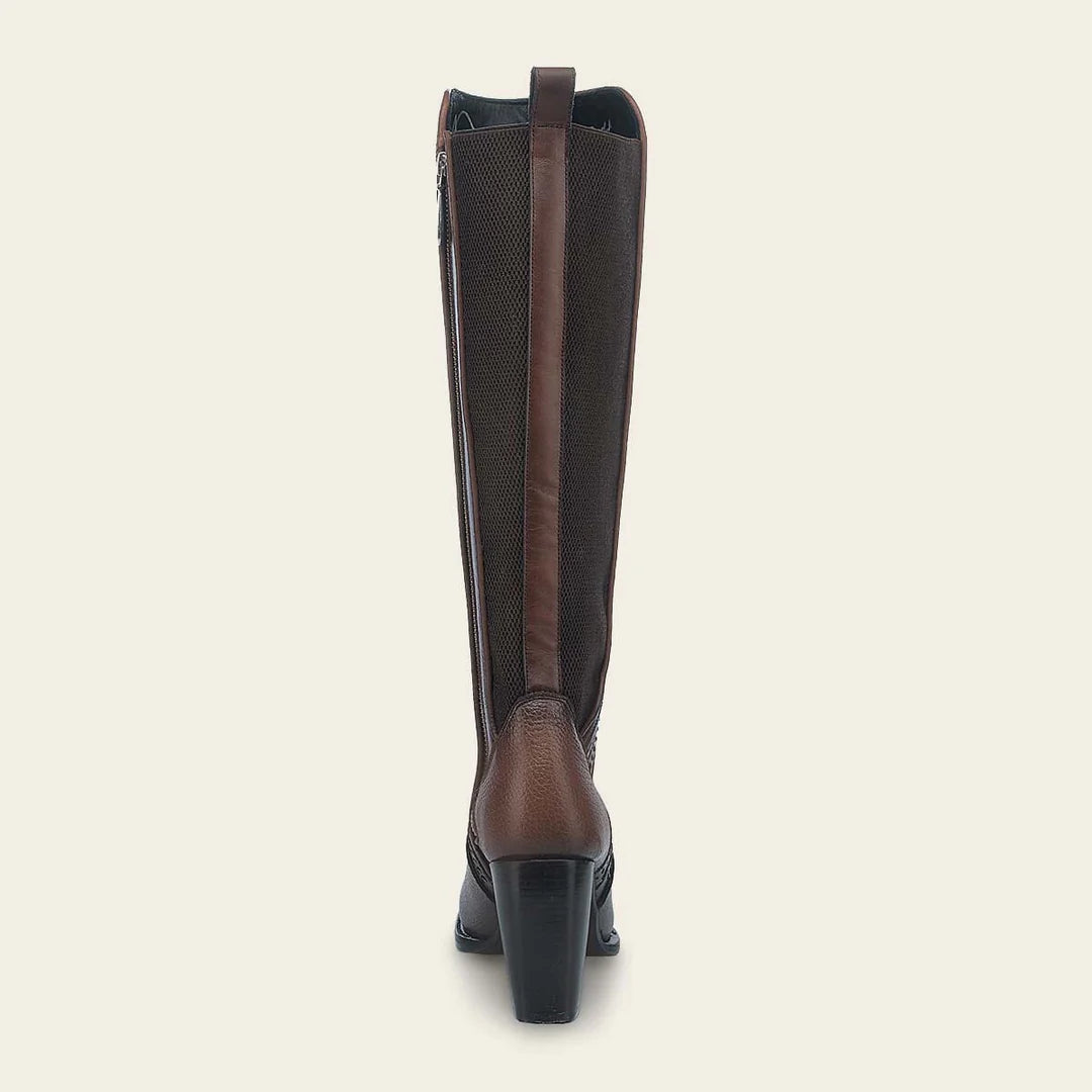 4I16RS - Cuadra brown western cowgirl cowhide leather ankle boots for women