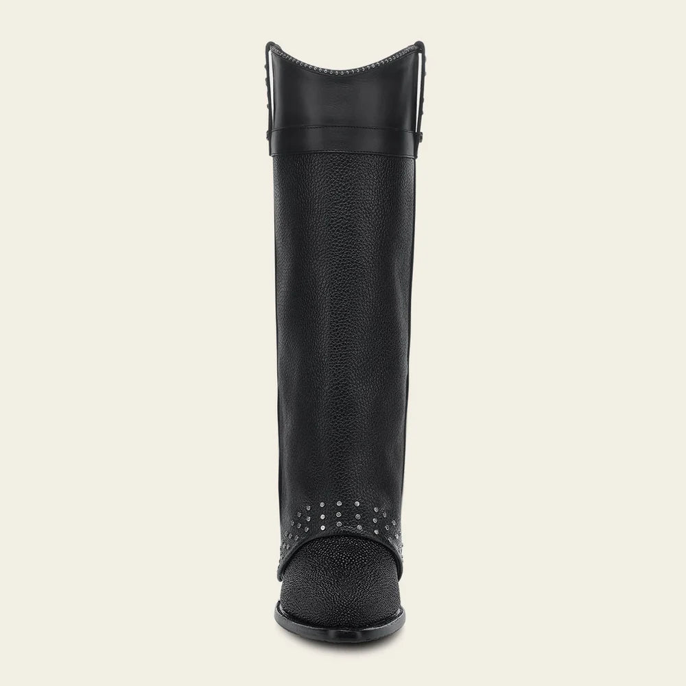 4Q15MA - Cuadra black fashion stingray skin ankle boots for women