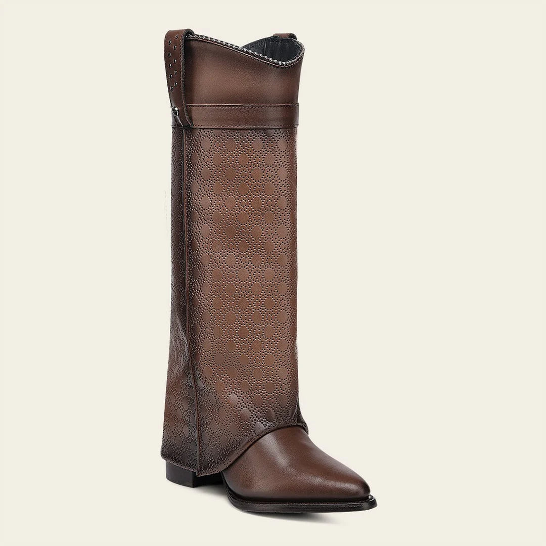 4Q16RS - Cuadra brown western cowgirl cowhide leather ankle boots for women