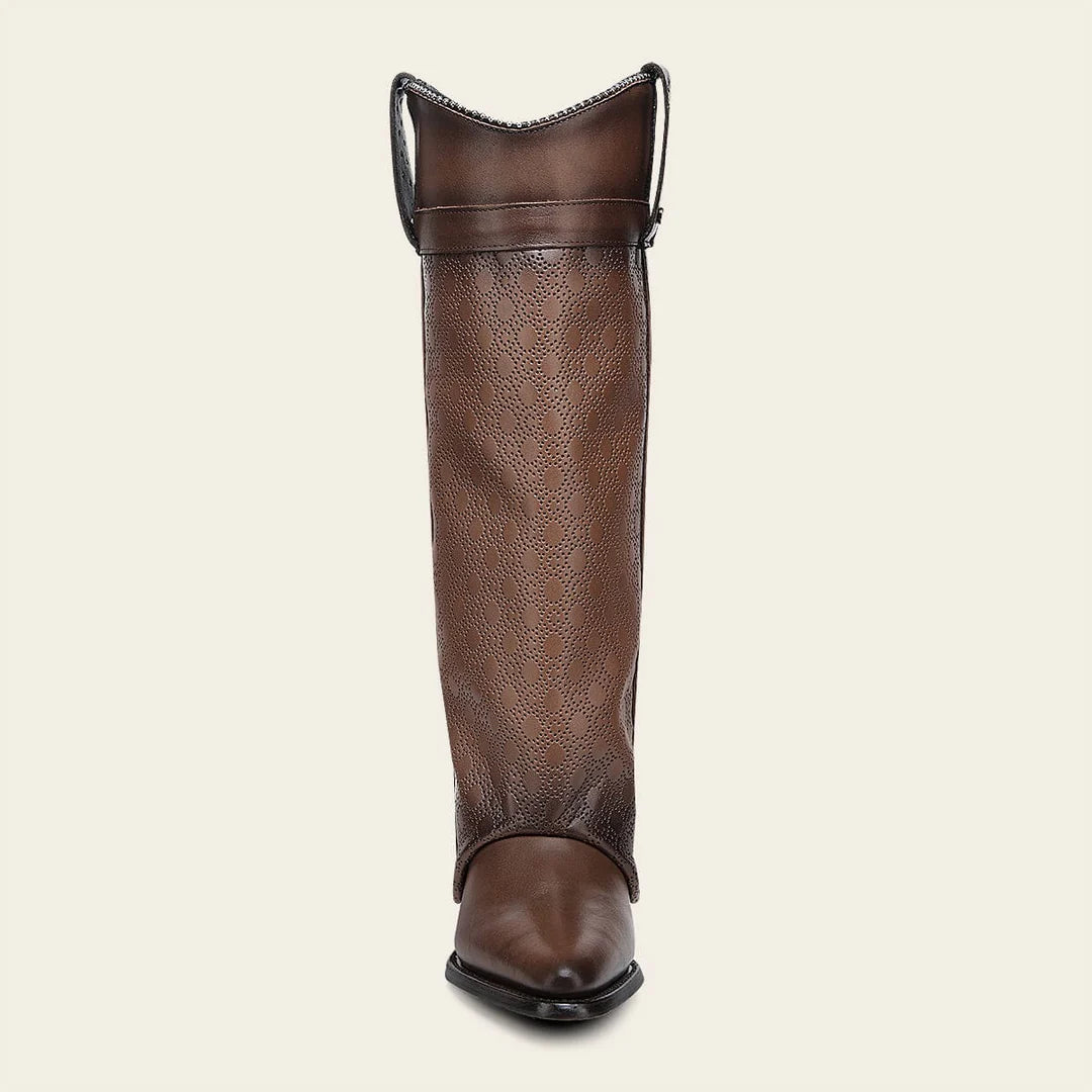 4Q16RS - Cuadra brown western cowgirl cowhide leather ankle boots for women