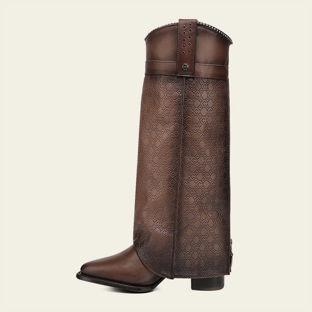 4Q16RS - Cuadra brown western cowgirl cowhide leather ankle boots for women