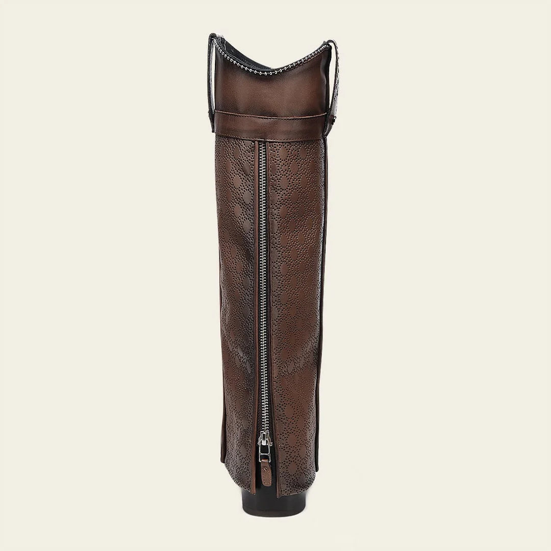 4Q16RS - Cuadra brown western cowgirl cowhide leather ankle boots for women