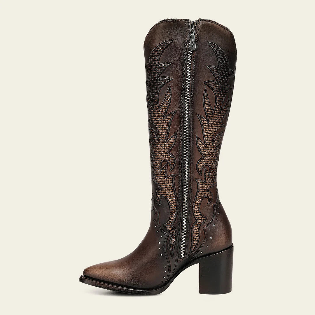 4Q22RS - Cuadra brown western cowgirl cowhide leather boots for women