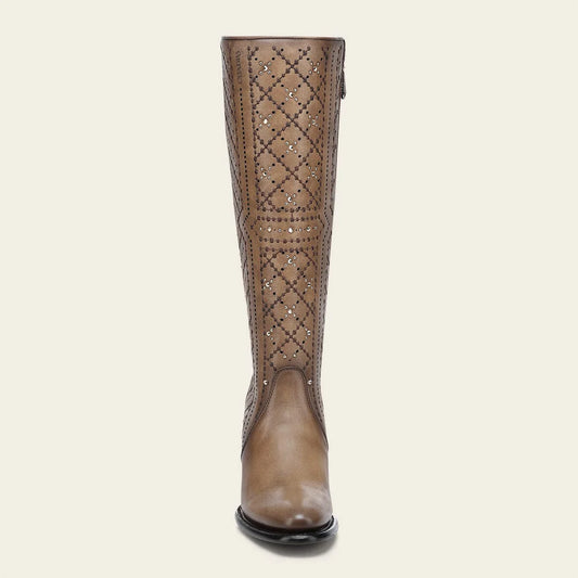 4V24RS - Cuadra almond western cowgirl leather boots for women