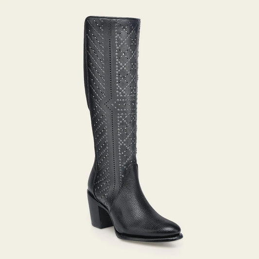4V24RS - Cuadra black western cowgirl leather boots for women
