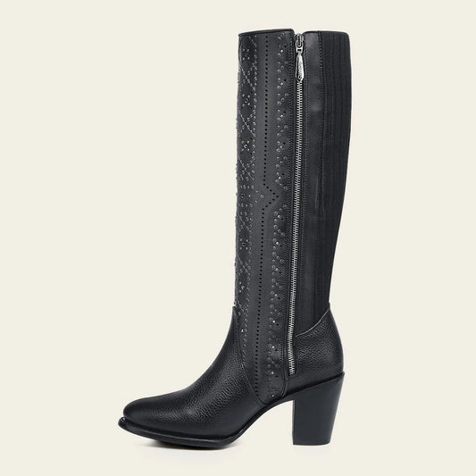 4V24RS - Cuadra black western cowgirl leather boots for women