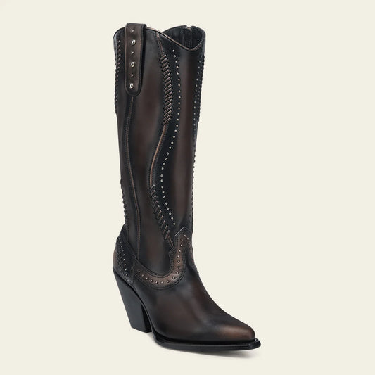 4W21RS - Cuadra chocolate western cowgirl cowhide leather boots for women