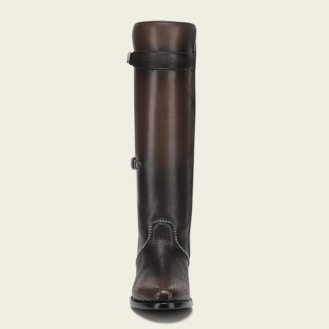 4X04RS - Cuadra brown casual fashion leather strapped tall boots for women