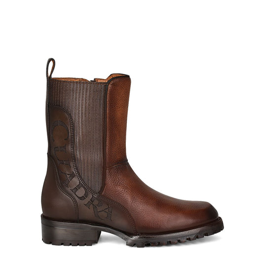 4O03VE - Cuadra brown casual Chelsea deer leather boots for men-Kuet.us