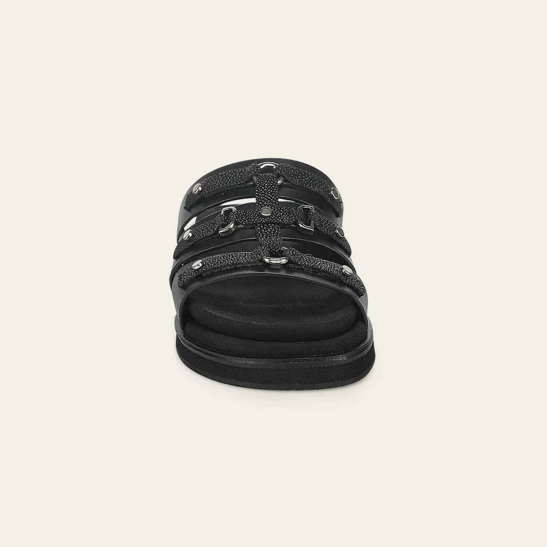 50SMTTS - black stingray sandals for women