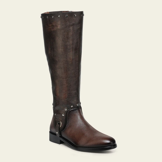 85TVNRL - Franco Cuadra brown casual leather riding boots for women