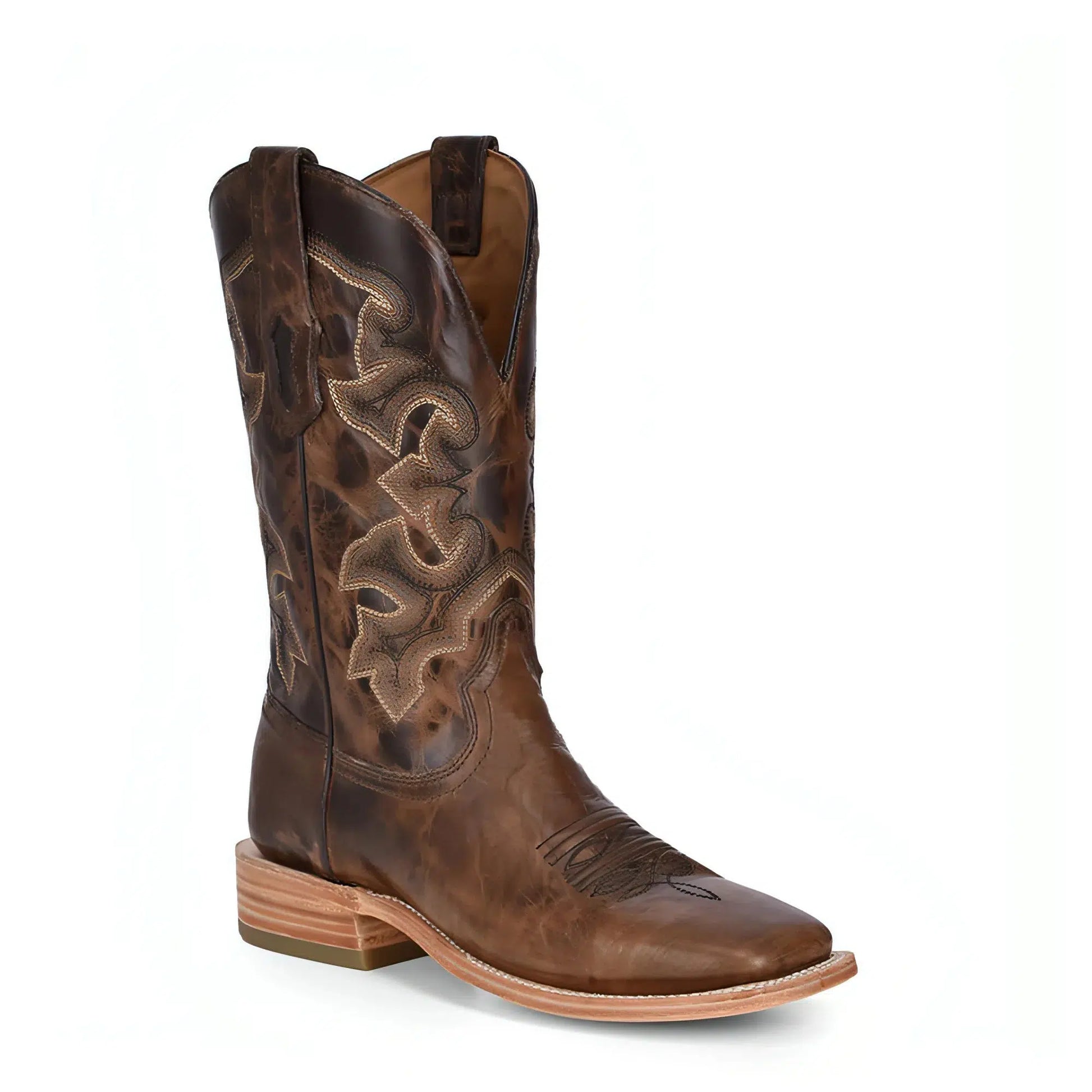 A4264-D - Corral brown western cowboy cowhide leather boots for men-Kuet.us