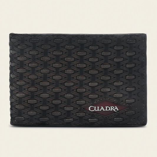 BC031RS - Cuadra honey cowhide leather bi fold wallet for men
