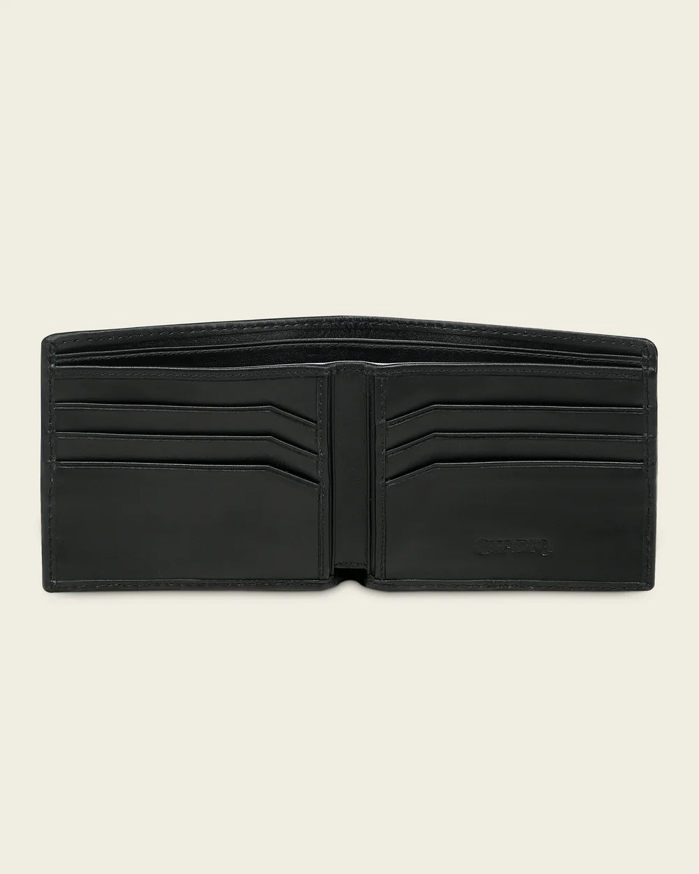 BC057MA - Cuadra black stingray leather bi fold wallet for men