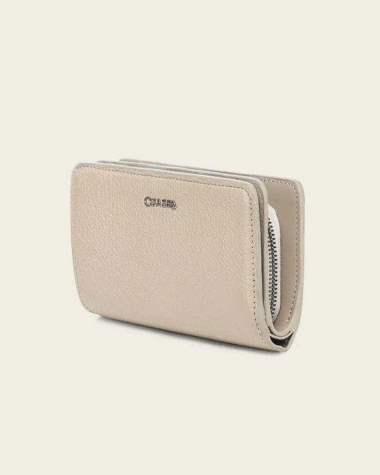 BD232RS - Cuadra beige fashion cowhide leather wallet for woman