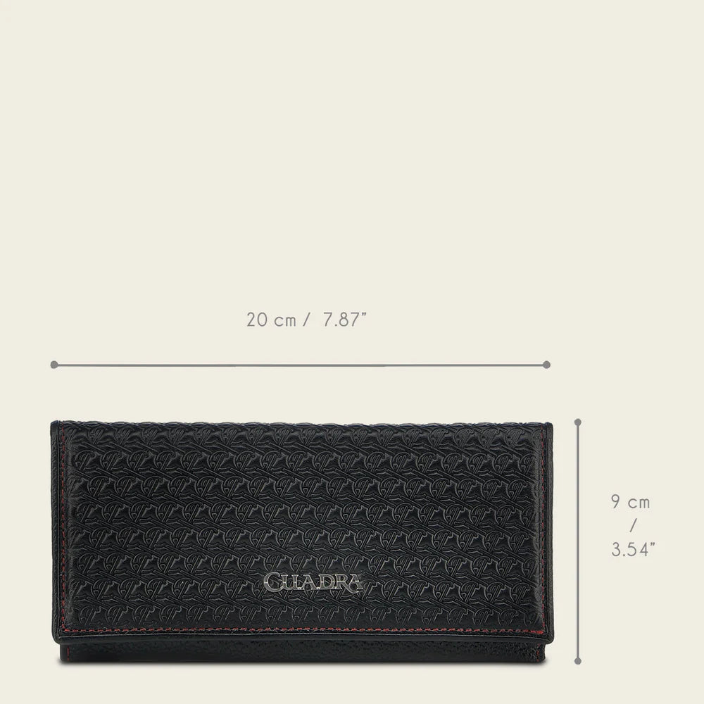BD255RS- Cuadra black casual fashion bifold wallet clutch for woman