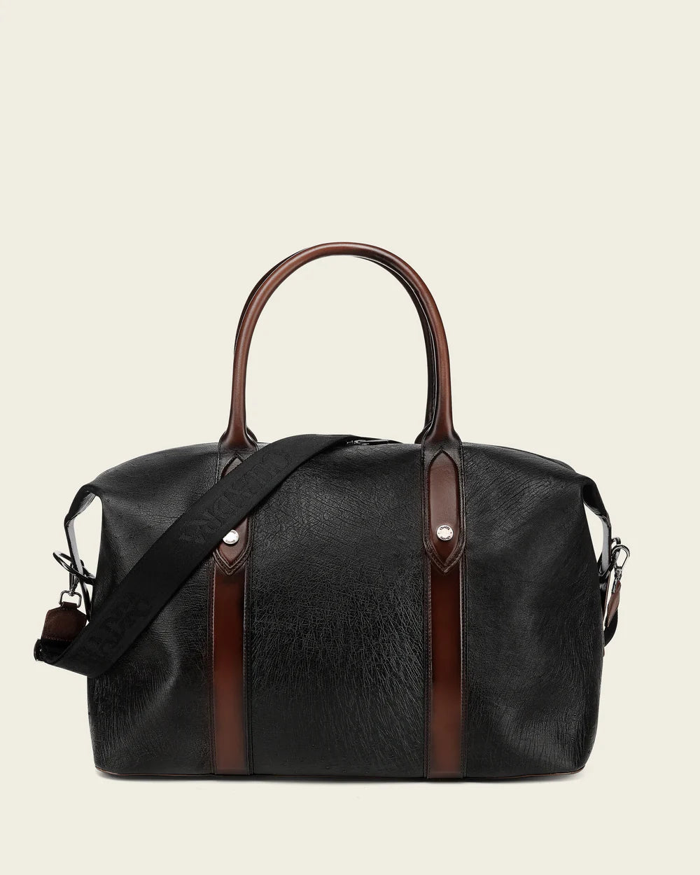 BOC52AV - Cuadra black casual fashion ostrich duffle bag for men / women