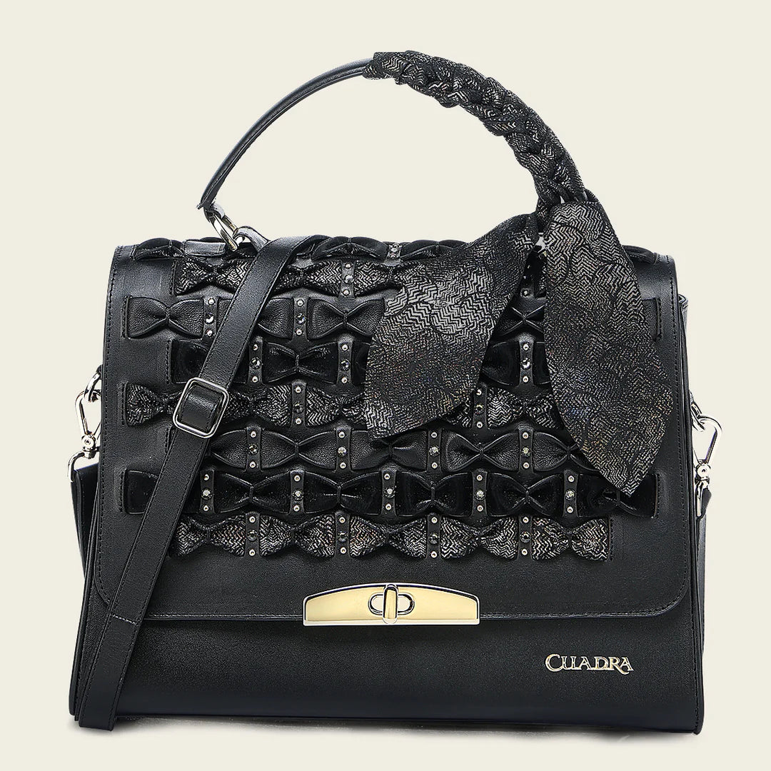 BOD3MRS - Cuadra black dress fashion leather purse for women